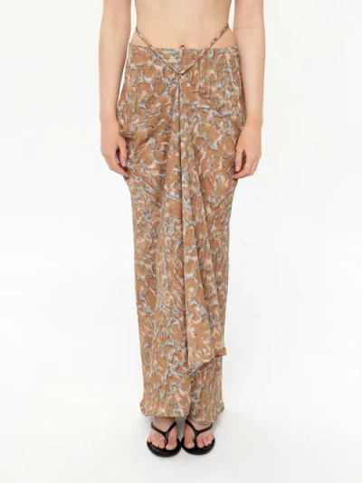 Alas Low Rise Draped Maxi Beach Skirt In Ripple