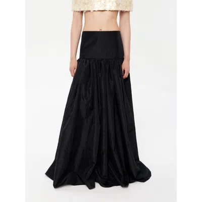 Alas Maxi Evening Taffeta Skirt In Black