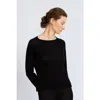 Alas Merino Wool Sheer Top In Black