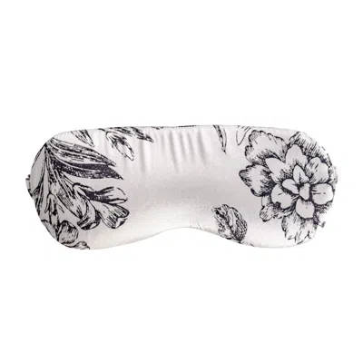 Alas Neutrals / Yellow / Orange Silk Eyemask In Floral Print In Yellow/orange