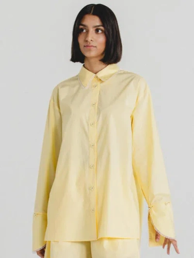 Alas Oversized Poplin Shirt In Yellow