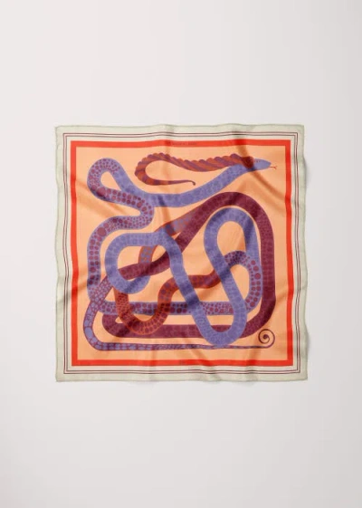 Alas Pattern Pure Silk Scarf In Black