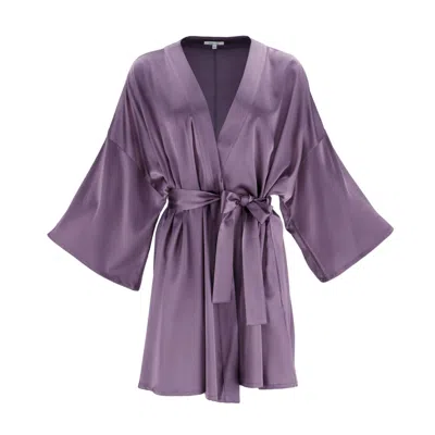 Alas Pink / Purple Silk Kimono Robe For Women 'muse' In Noble Purple