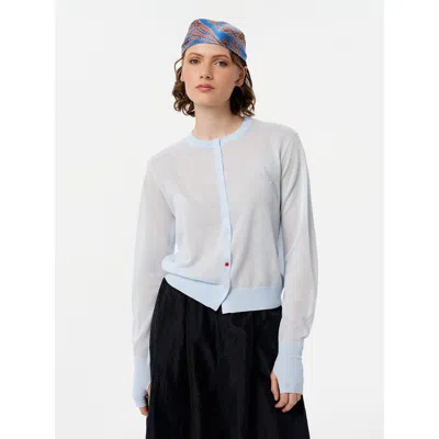 Alas Sheer Cardigan In Baby Blue