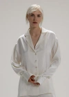 Alas Silk Button Up Shirt In White