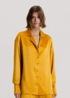 Alas Silk Button Up Shirt In Gold