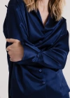 Alas Silk Button Up Shirt In Blue