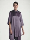 Alas Silk Long Shirt Dress