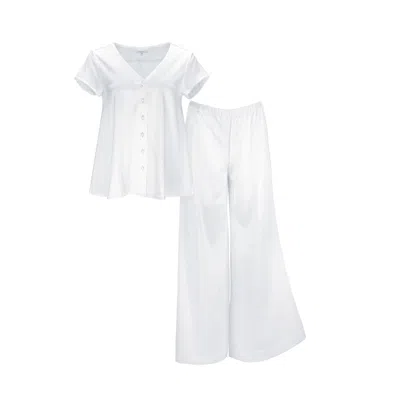Alas Silk Matching Co-ord Set Leto In Milk White