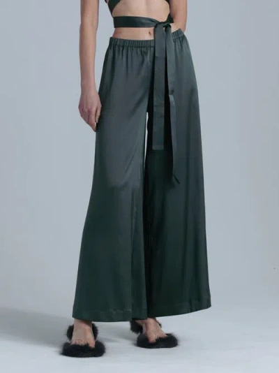 Alas Silk Palazzo Pants In Gray