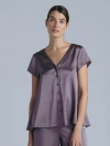 Alas Silk Short Sleeve Shirt In Purple