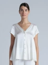 Alas Silk Short Sleeve Shirt In White