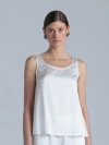 Alas Silk Tank Top In White