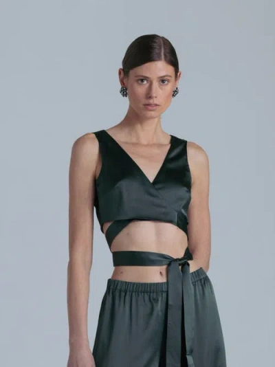 Alas Silk V-neck Top In Black
