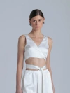 Alas Silk V-neck Top In White