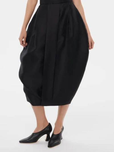 Alas Silk Wool Blend Voluminous Tulip Skirt In Black