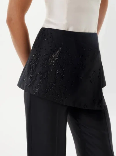 Alas Silk-wool Embroided Mini Skirt In Black