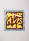 Alas Large Designer Printed Silk Scarf In Brown