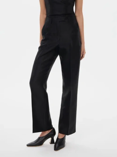 Alas Tailored Silk Wool Pants In Black
