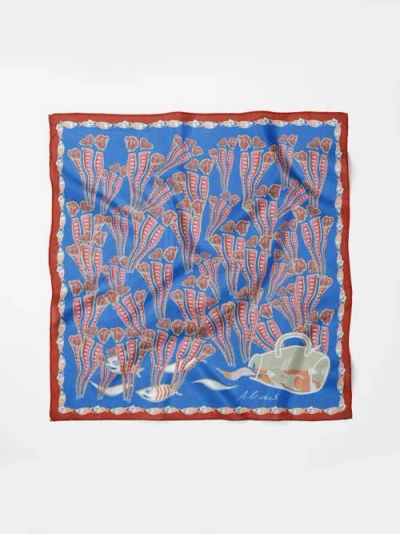 Alas The Reef Silk Bandana In Blue