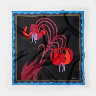 Alas Women's Black / Red Square Shawl Late Bloomer In Black/red