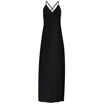Alas Women's Black Silk Evening Gown Dress