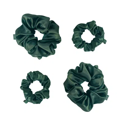 Alas Women's Four Silk Scrunchie In Rich Green