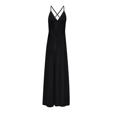 Alas Women's Maxi Silk Slip Dress In Black