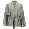 Alas Women's Neutrals / Green / Silver Taffeta Kimono Jacket In Green Hue In Green/silver