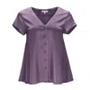 Alas Silk Short Sleeve Shirt In Pink/purple