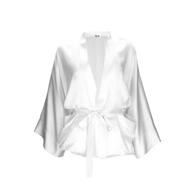 Alas Women's Silk Kimono Jacket In Milk White