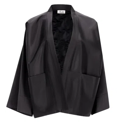 Alas Women's Taffeta Kimono Jacket In Black