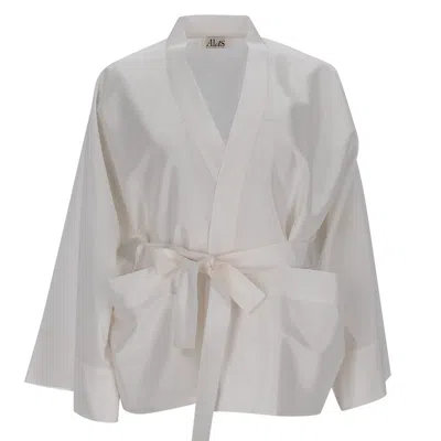 Alas Women's Taffeta Kimono Jacket In Milk White