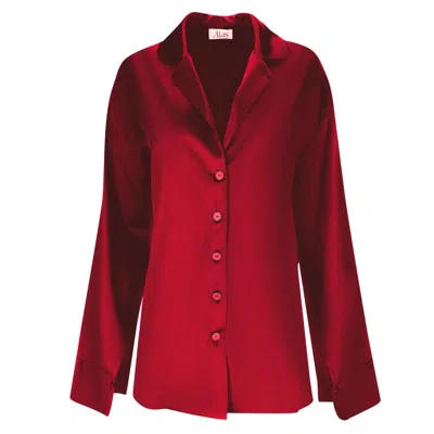 Alas Women's The Signature Oversizes Silk Top In Red