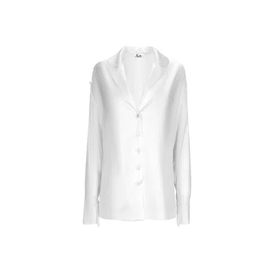 Alas Women's The Signature Silk Shirt In Milk White
