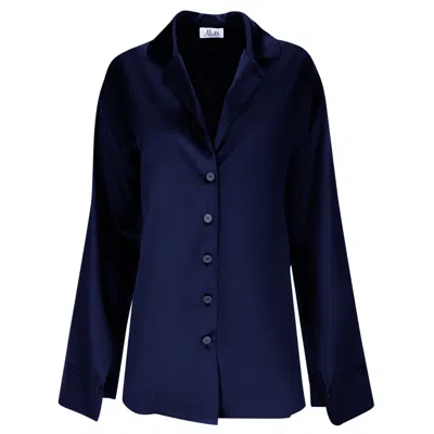 Alas Women's The Signature Silk Shirt In Royal Blue