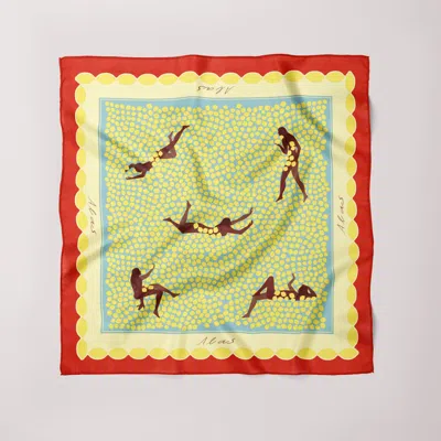Alas Women's Yellow / Red Maxi Silk Scarf Bathers In Yellow/red