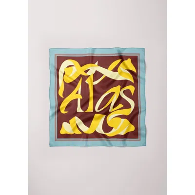 Alas X-large Printed Silk Scarf In Brown