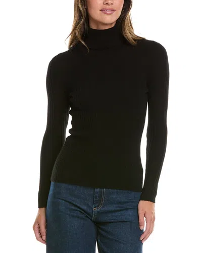 Alashan Cashmere Ada Rib Fold Over Turtleneck Cashmere Sweater In Black