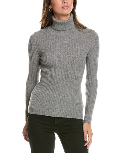 Alashan Cashmere Ada Rib Fold Over Turtleneck Cashmere Sweater In Gray