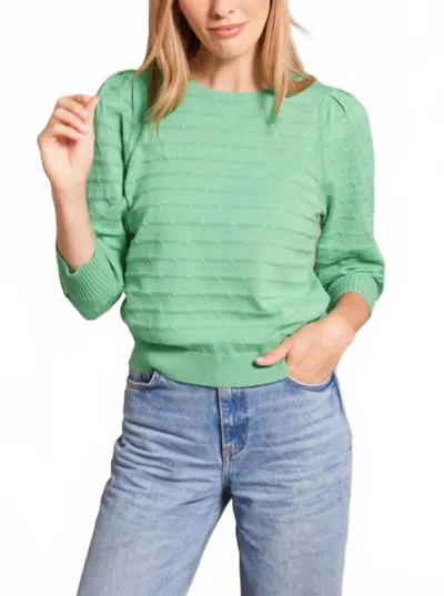 Alashan Cashmere Audrey Puff Sleeve Crew Neck Sweater In Rolling Green In Multi