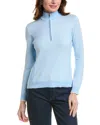 Alashan Cashmere Birdseye Cashmere-blend 1/2-zip Pullover In Blue