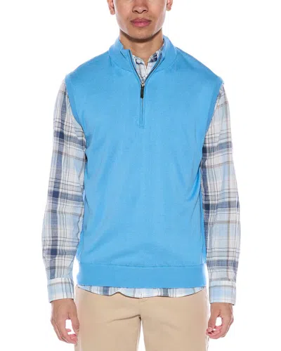 Alashan Cashmere-blend 1/4-zip Mock Sweater Vest In Blue
