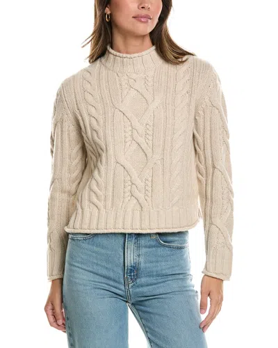 Alashan Cashmere Breckenridge Cable Mock Neck Wool Sweater In Gray