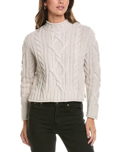 Alashan Cashmere Breckenridge Cable Mock Neck Wool Sweater In Gray