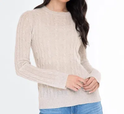 Alashan Cashmere Breezy Cable Pullover Sweater In Snow In Multi
