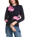Alashan Cashmere Cascading Floral Cashmere-blend Sweater In Blue