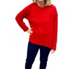 Alashan Cashmere Cashmere Round Neck Sweater In Bombshell In Red