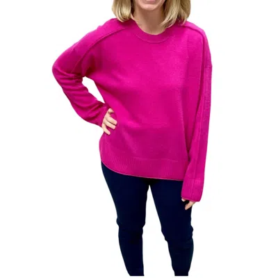 Alashan Cashmere Cashmere Round Neck Sweater In Dragonfruit In Pink