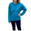 Alashan Cashmere Cashmere Round Neck Sweater In Teal In Blue